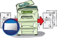 sd map icon and a copier making copies