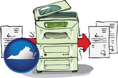 va map icon and a copier making copies