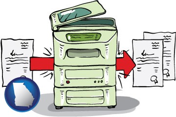 a copier making copies - with Georgia icon